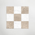 Cosmo Taupe And Carrara Chequer Matt 30 x 30cm Wall & Floor Tile in a room setting