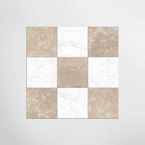 Taupe And Carrara Chequer Matt 30 x 30cm