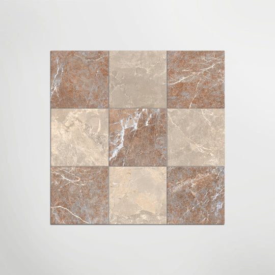 Cosmo Taupe and Rosso Chequer Matt 30 x 30cm Wall & Floor Tile