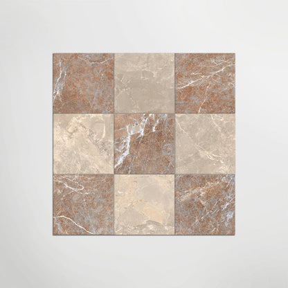 Cosmo Taupe and Rosso Chequer Matt 30 x 30cm Wall & Floor Tile in a room setting
