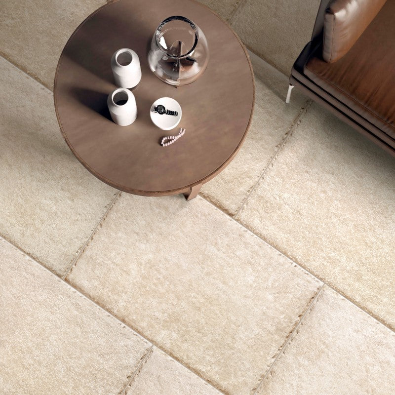 Cushioned Edge Cream Matt 90 x 60cm Wall & Floor Tile in a room setting