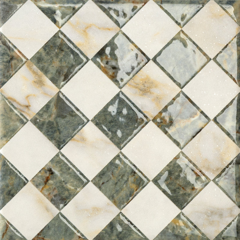 DC Amore Floriana Amazzonite Matt 20 x 20cm Wall & Floor Tile in a room setting