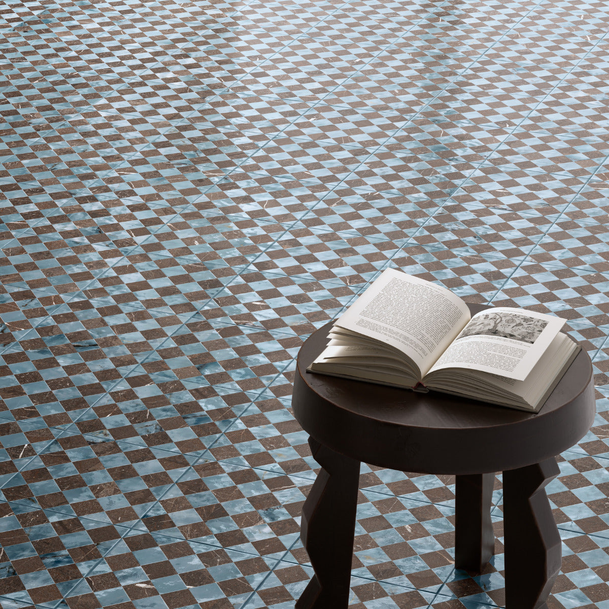 DC Amore Floriana Marrone Imperiale Matt 20 x 20cm Wall & Floor Tile in a room setting