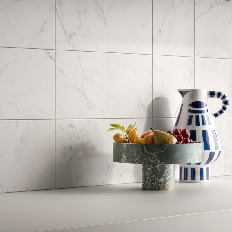 DC Amore Statuario Matt 20 x 20cm Wall & Floor Tile in a room setting