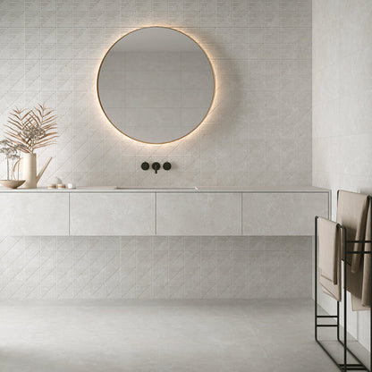 Elements Limestone Hauteville White Matt 90 x 90cm Wall & Floor Tile in a room setting