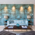 Elements Metal Mint Matt 80 x 80cm Wall & Floor Tile in a room setting