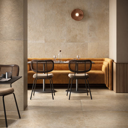 Hampton Golden Matt 60 x 60cm Wall & Floor Tile in a room setting