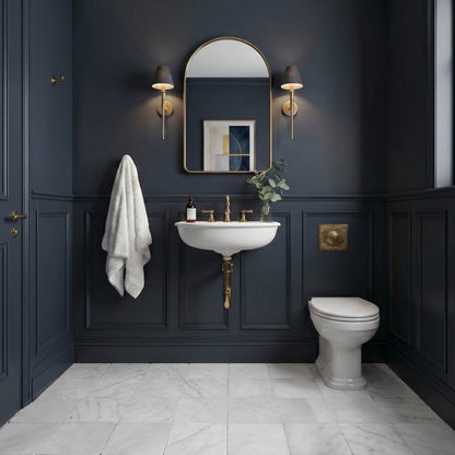 Macael White Tumbled 30 x 30cm Wall & Floor Tile in a room setting