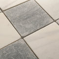 Macael White and Macael Grey Chequer Tumbled 30 x 30cm Wall & Floor Tile