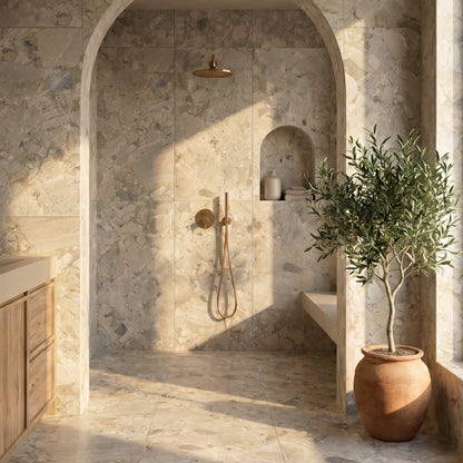 Marco Sand Matt 150 x 75cm Wall & Floor Tile in a room setting