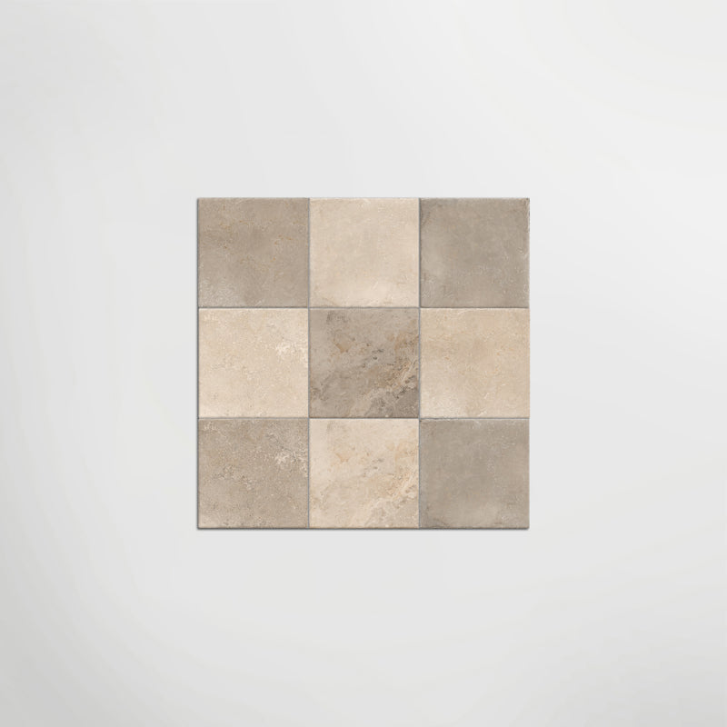 Med Stone Dor And Byblos Chequer Matt 40 x 40cm Wall & Floor Tile