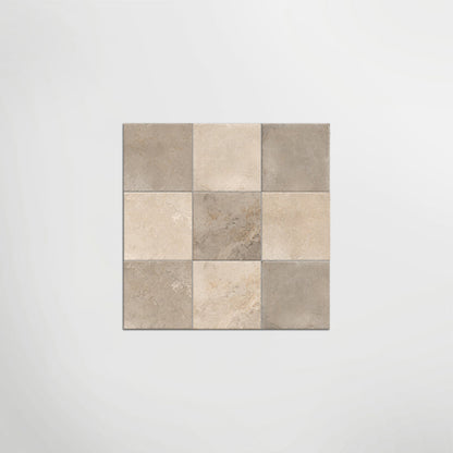 Med Stone Dor And Byblos Chequer Matt 40 x 40cm Wall & Floor Tile
