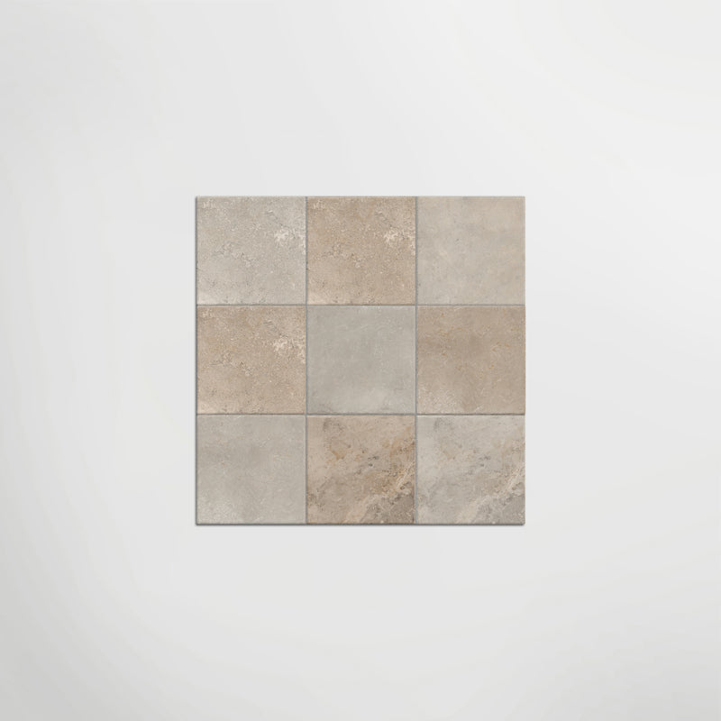 Med Stone Erice And Byblos Chequer Matt 40 x 40cm Wall & Floor Tile