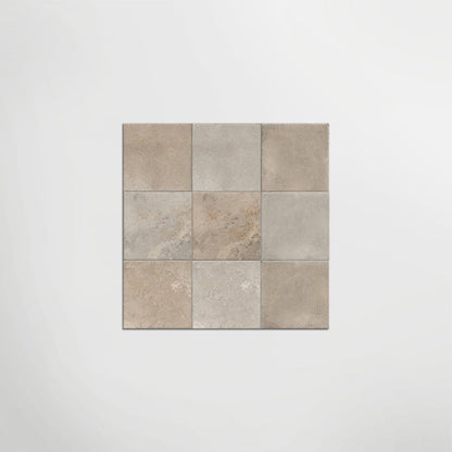 Med Stone Erice And Byblos Chequer Matt 40 x 40cm Wall & Floor Tile in a room setting