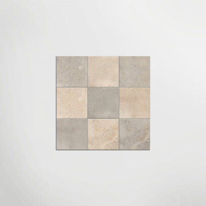Med Stone Erice And Dor Chequered Matt 40 x 40cm Wall & Floor Tile