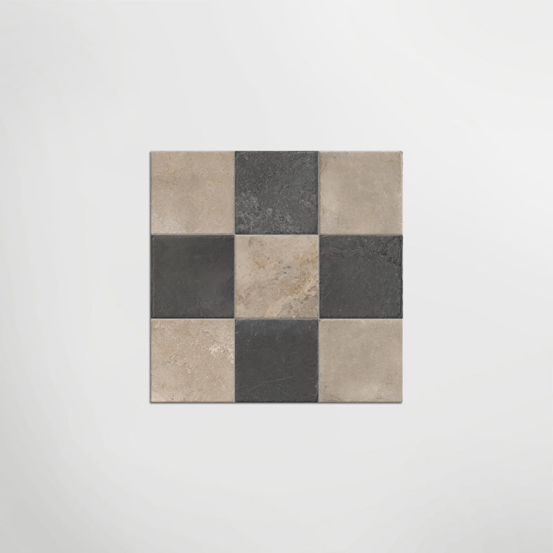 Med Stone Menfi And Byblos Chequer Matt 20 x 20cm Wall & Floor Tile