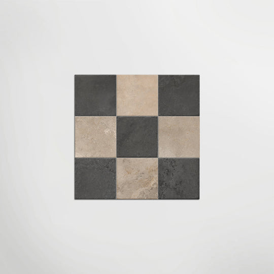 Med Stone Menfi And Byblos Chequer Matt 40 x 40cm Wall & Floor Tile