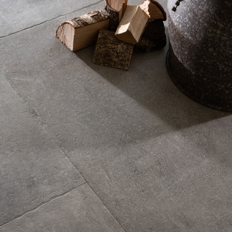 Montpellier Grey Matt 30 x 15cm Wall & Floor Tile in a room setting