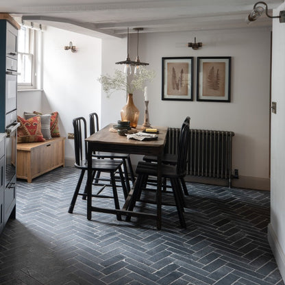 Nero Parquet Matt 25 x 7cm Wall & Floor Tile in a room setting