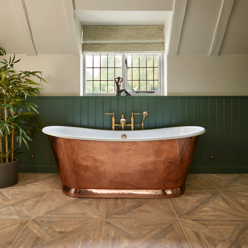 Parquet Khaki Textured 60 x 60cm Wall & Floor Tile in a room setting