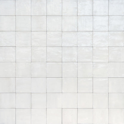 Qualis Rice White Polished 15 x 15cm Wall & Floor Tile in a room setting