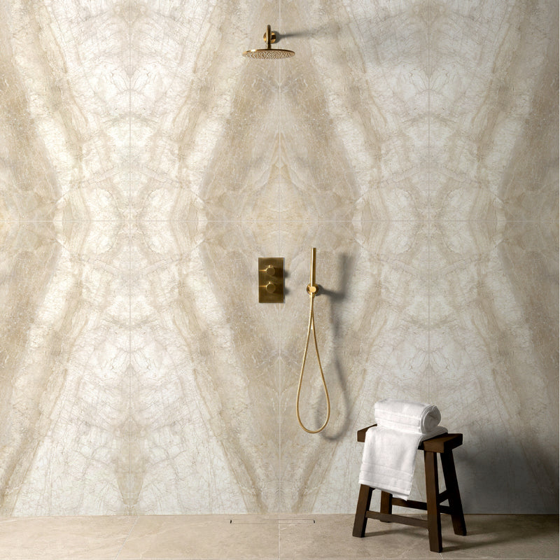 Ravenna Bookmatch A Beige Matt 60 x 120cm Wall & Floor Tile in a room setting
