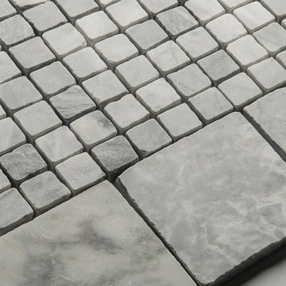Roman Bardiglio Nuvolato Squares Tumbled 10 x 10cm Wall & Floor Tile
