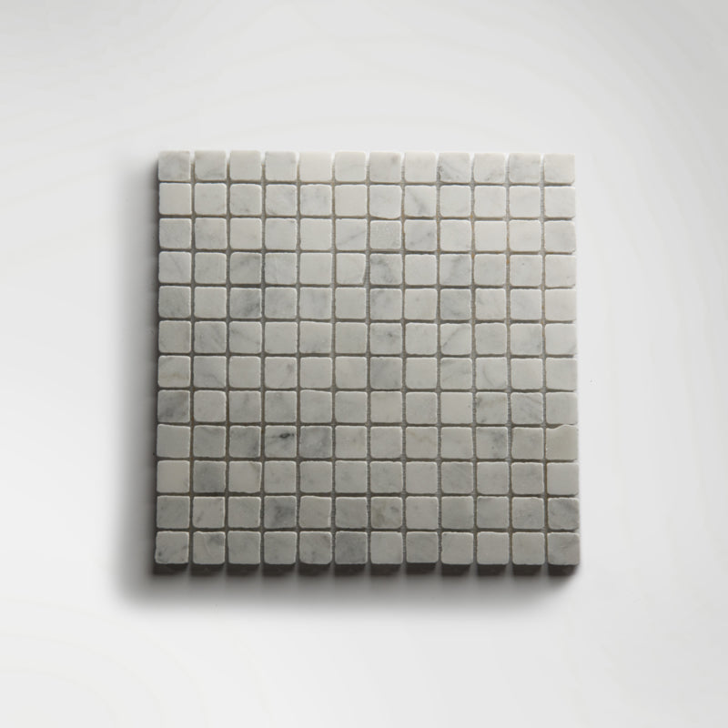 Roman Bianco Carrara Mosaic Honed 30 x 30cm Wall & Floor Tile - Marble - White