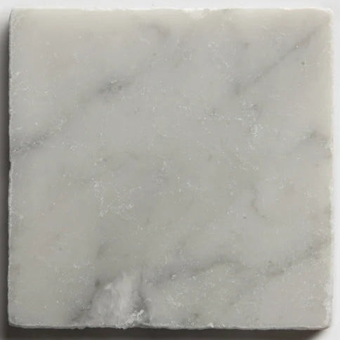 Roman Bianco Carrara Squares Tumbled 10 x 10cm Wall & Floor Tile - Marble - White