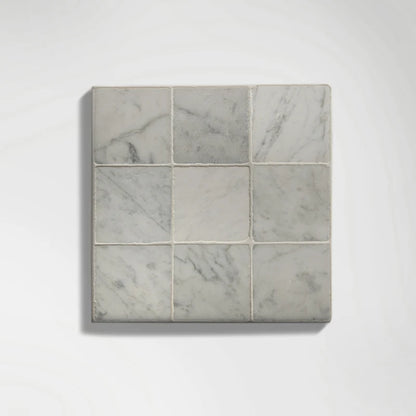 Roman Bianco Carrara Squares Tumbled 10 x 10cm Wall & Floor Tile