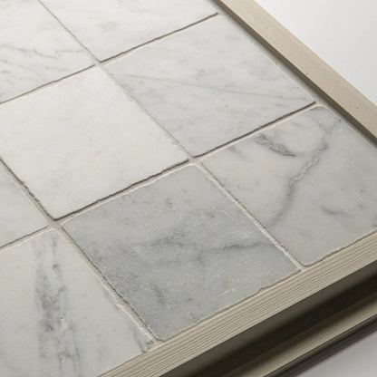 Roman Bianco Carrara Squares Tumbled 10 x 10cm Wall & Floor Tile
