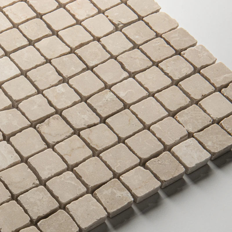 Roman Botticino Mosaic Honed 30 x 30cm Wall & Floor Tile - Marble - Neutral
