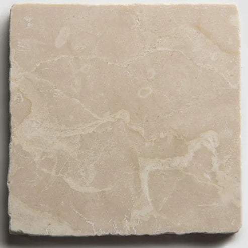 Roman Botticino Squares Tumbled 10 x 10cm Wall & Floor Tile - Marble - Neutral