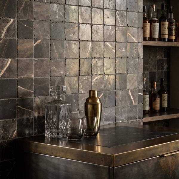 Bronze Fantasy Squares Tumbled 10 x 10cm Wall & Floor Tile