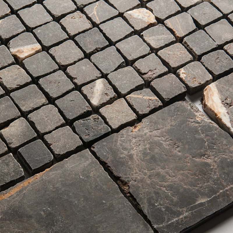 Roman Bronze Fantasy Squares Tumbled 10 x 10cm Wall & Floor Tile
