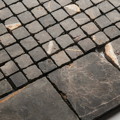 Roman Bronze Fantasy Squares Tumbled 10 x 10cm Wall & Floor Tile