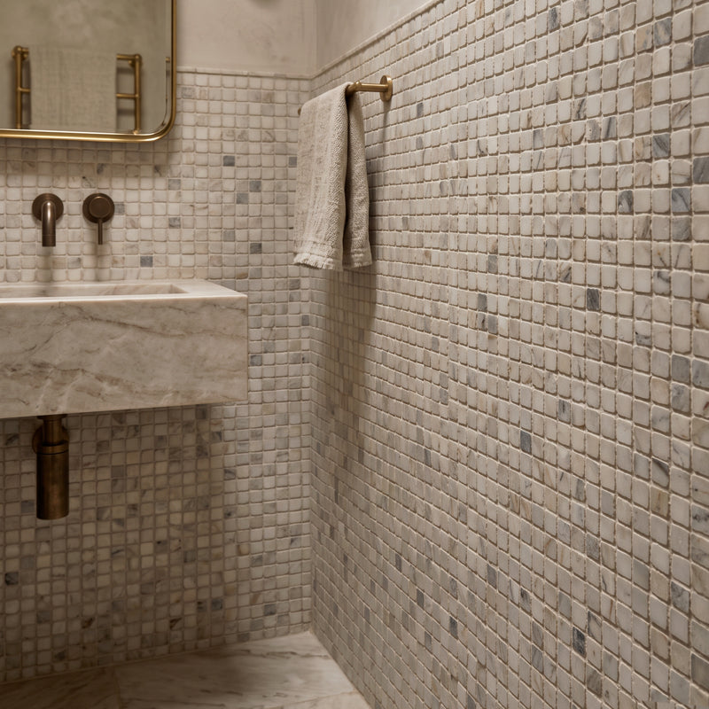 Roman Calacatta Gold Mosaic Honed 30 x 30cm Wall & Floor Tile