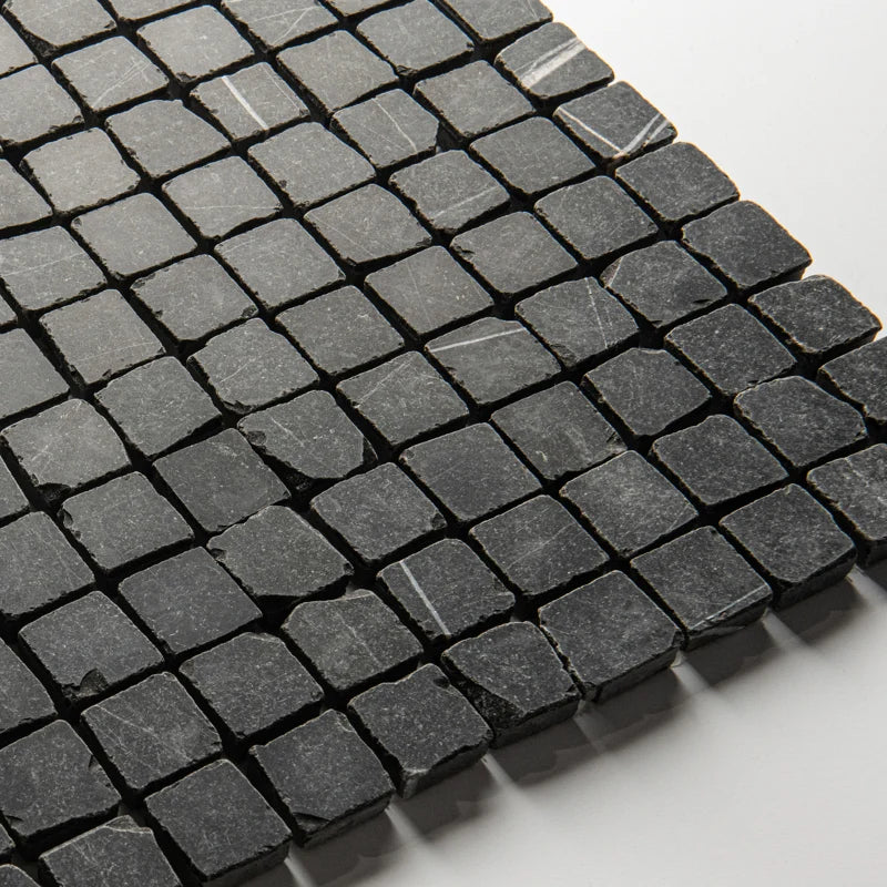 Roman Sahara Noir Mosaic Honed 30 x 30cm Wall & Floor Tile - Marble - Black