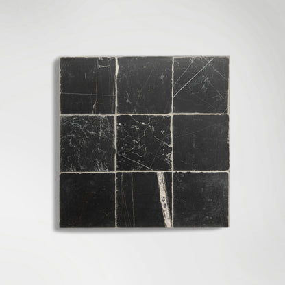 Roman Sahara Noir Squares Tumbled Marble 10 x 10cm Wall & Floor Tile - thumbnail 5