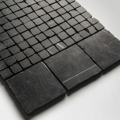 Roman Sahara Noir Squares Tumbled Marble 10 x 10cm Wall & Floor Tile