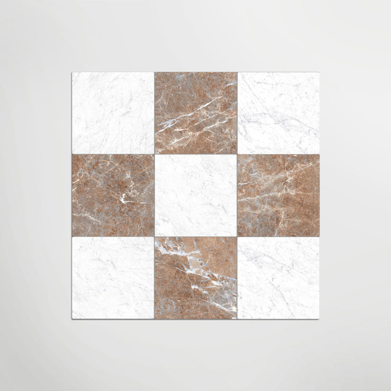 Rosso And Carrara Chequer Matt 30 x 30cm Wall & Floor Tile