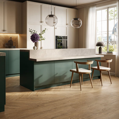 Saint Wood Caramel Matt 60 x 10cm Wall & Floor Tile in a room setting