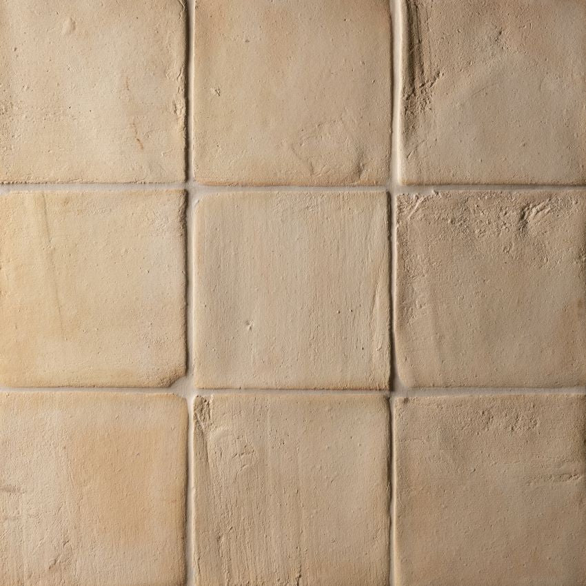 Spanish Handmade Terracotta Light 20 x 20cm Floor Tile in a room setting