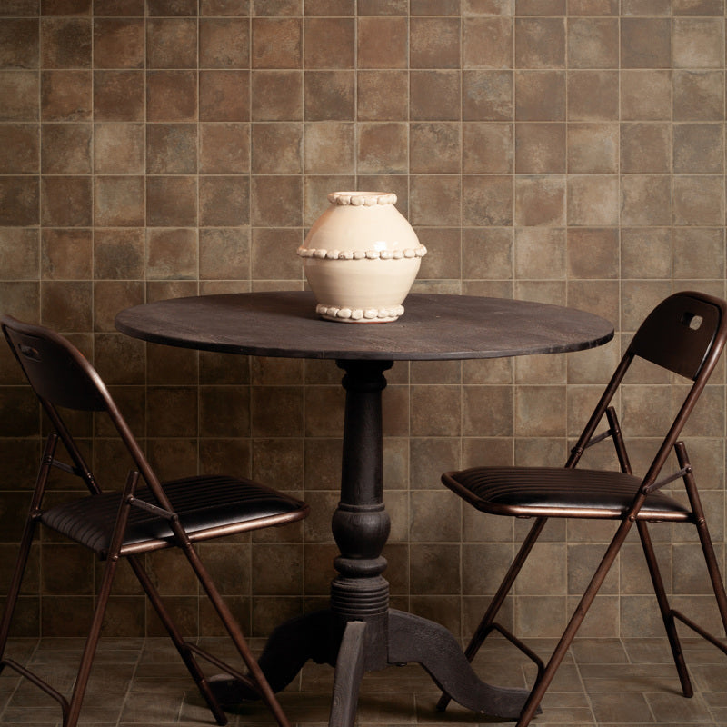 Terra Coal Matt 22.3 x 22.3cm Wall & Floor Tile in a room setting
