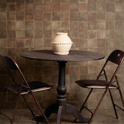Terra Coal Matt 22.3 x 22.3cm Wall & Floor Tile in a room setting