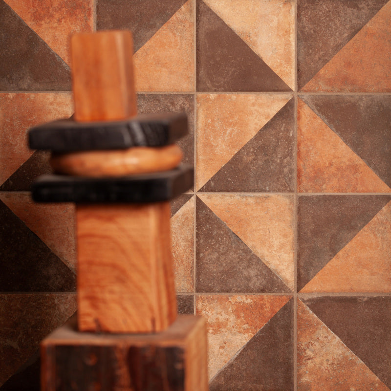 Terra Triangle Matt 22.3 x 22.3cm Wall & Floor Tile in a room setting
