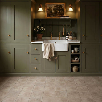 Tessa Grigio Matt 20 x 20cm Wall & Floor Tile in a room setting