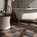 Tessa Nero Matt 20 x 20cm Wall & Floor Tile in a room setting