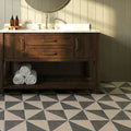 Tessa Triangol Multi Matt 20 x 20cm Wall & Floor Tile in a room setting