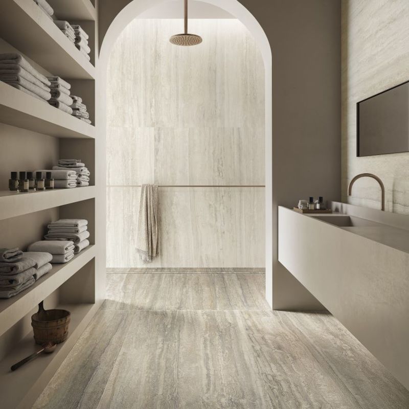 Tivoli Beige Matt 120 x 60cm Wall & Floor Tile in a room setting